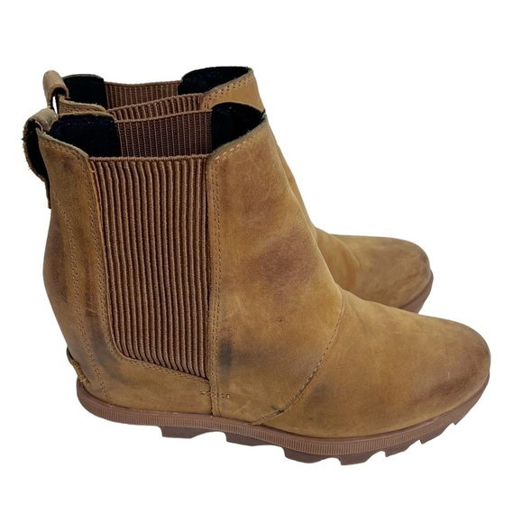 SOREL Joan Of Arctic Tan Leather Wedge II Bootie | 7.5 - Picture 1 of 12